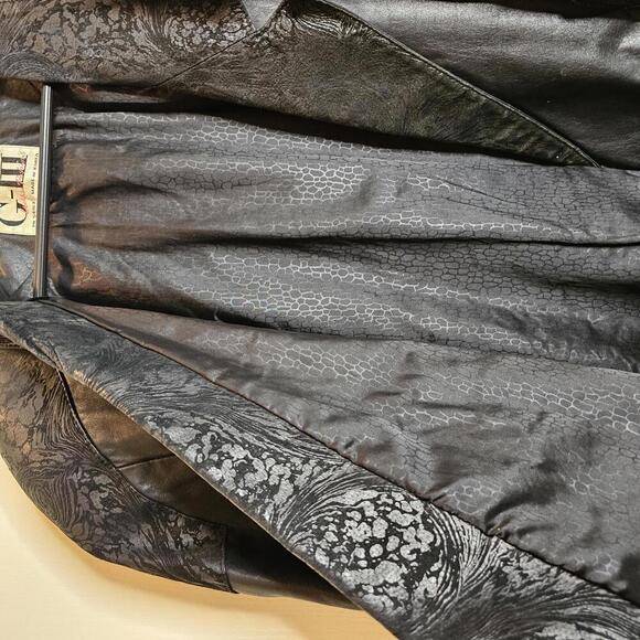 G-III Stylish Black Leather Blazer Jacket for Women Vintage 1980s - Picture 7 of 10